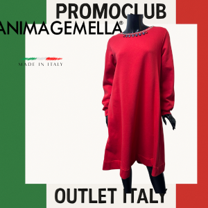 Рокля Anima Gemella,червена, 100% памук, размер  S, Италия